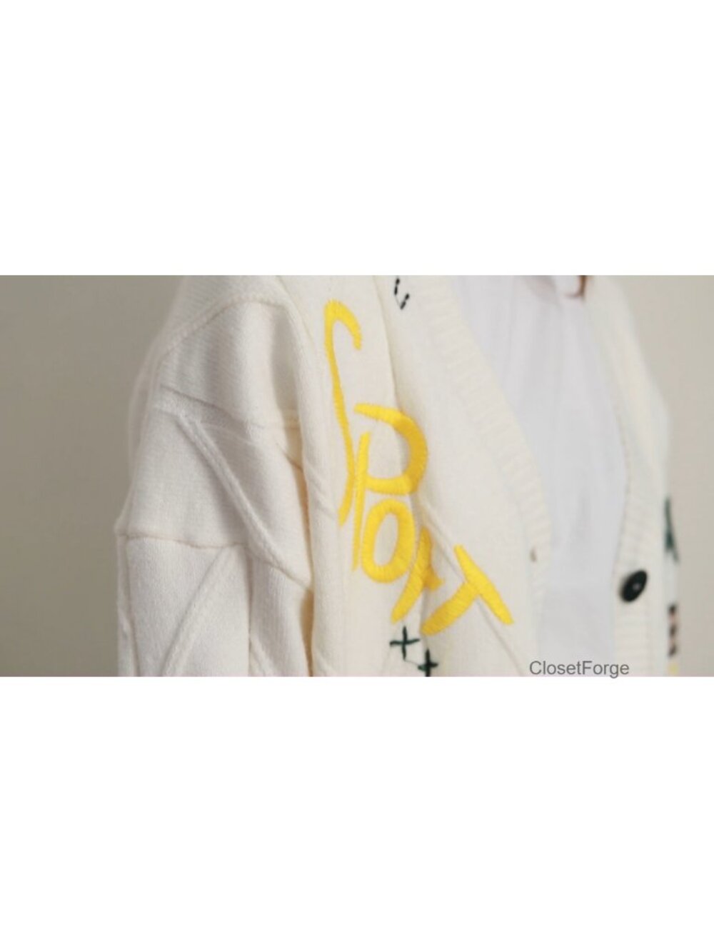 Women's Cable Knit Open Front Cardigan Wool Blend V-Neck Button Down Sweater - Picture 6 of 6